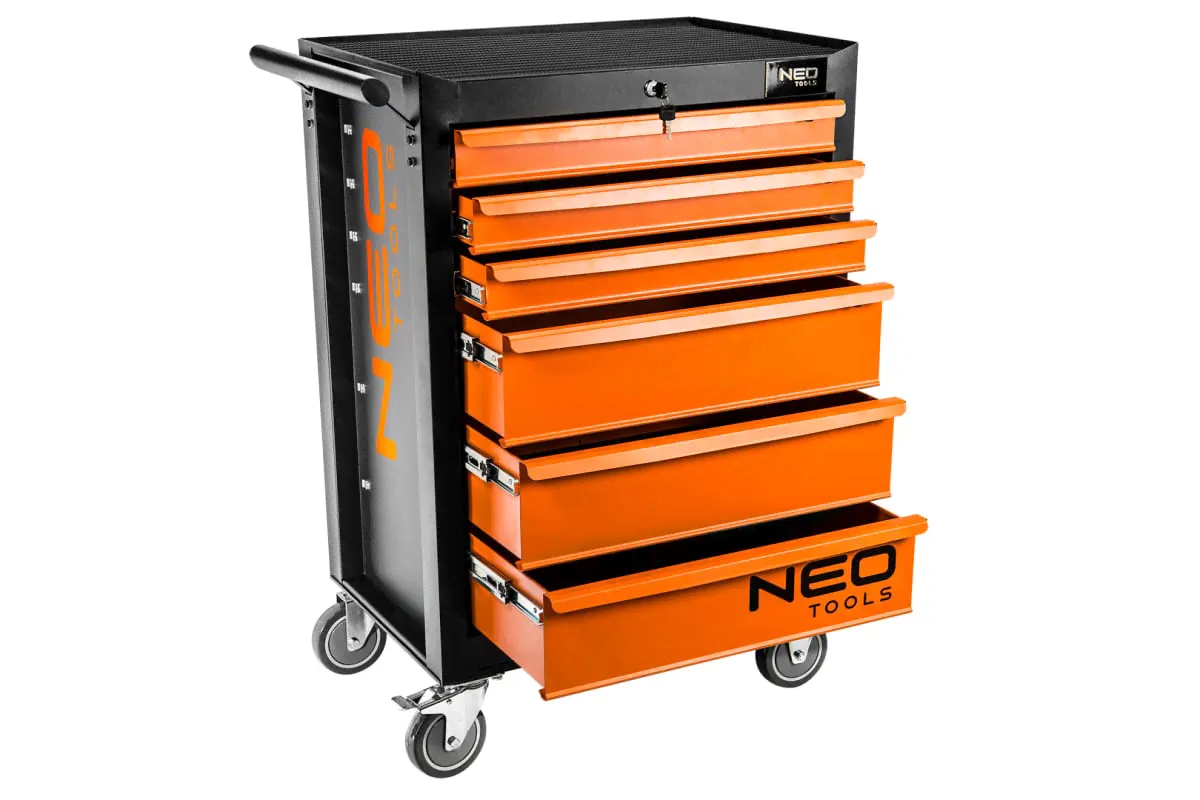 Инструментальная тележка NEO Tools 6 ящиков с набором инструмента 141 шт 84-221+G-0